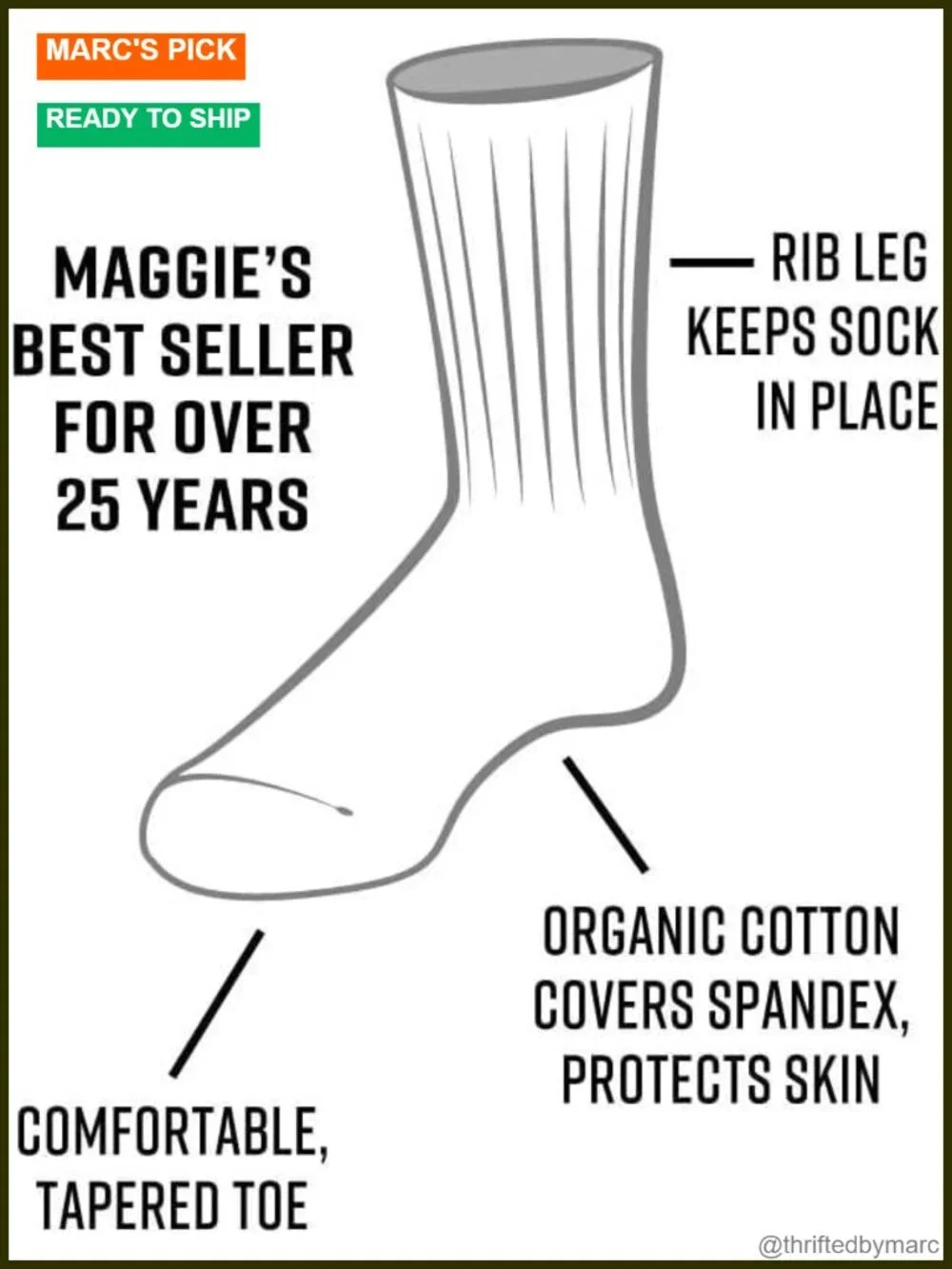 Organic Cotton Crew Socks - Mid-Calf Athletic Socks for Active Lifestyle